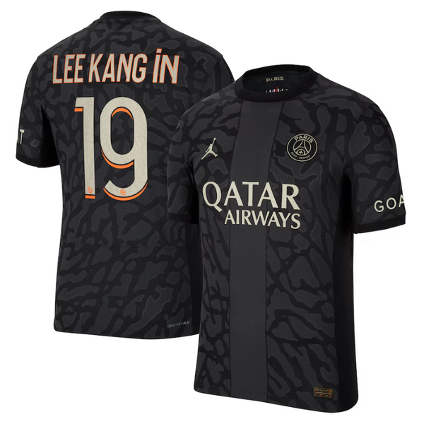 Jordan Brand Lee Kang In Paris Saint-Germain Anthracite 2023/24 Third Match Authentic Player Jersey