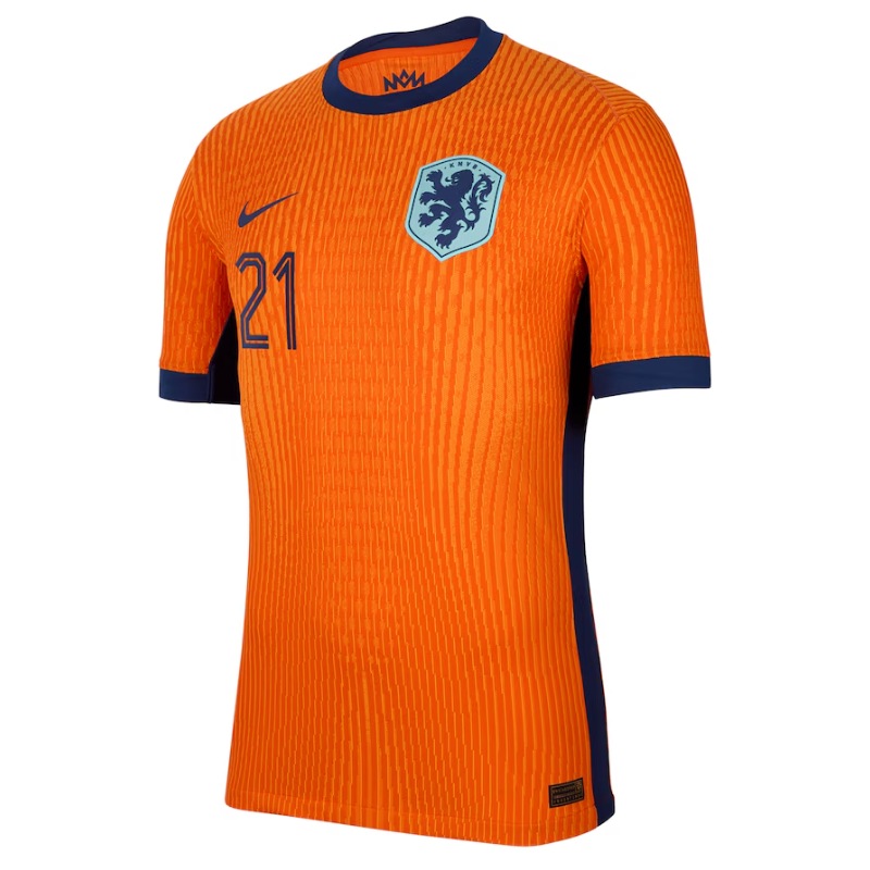 Frenkie de Jong Netherlands National Team Nike 2024 Home Authentic Jersey - Orange