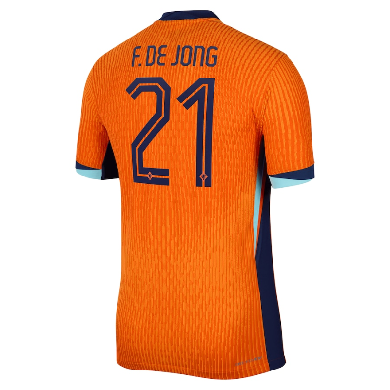 Frenkie de Jong Netherlands National Team Nike 2024 Home Authentic Jersey - Orange